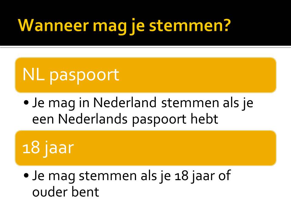 Wanneer mag je stemmen