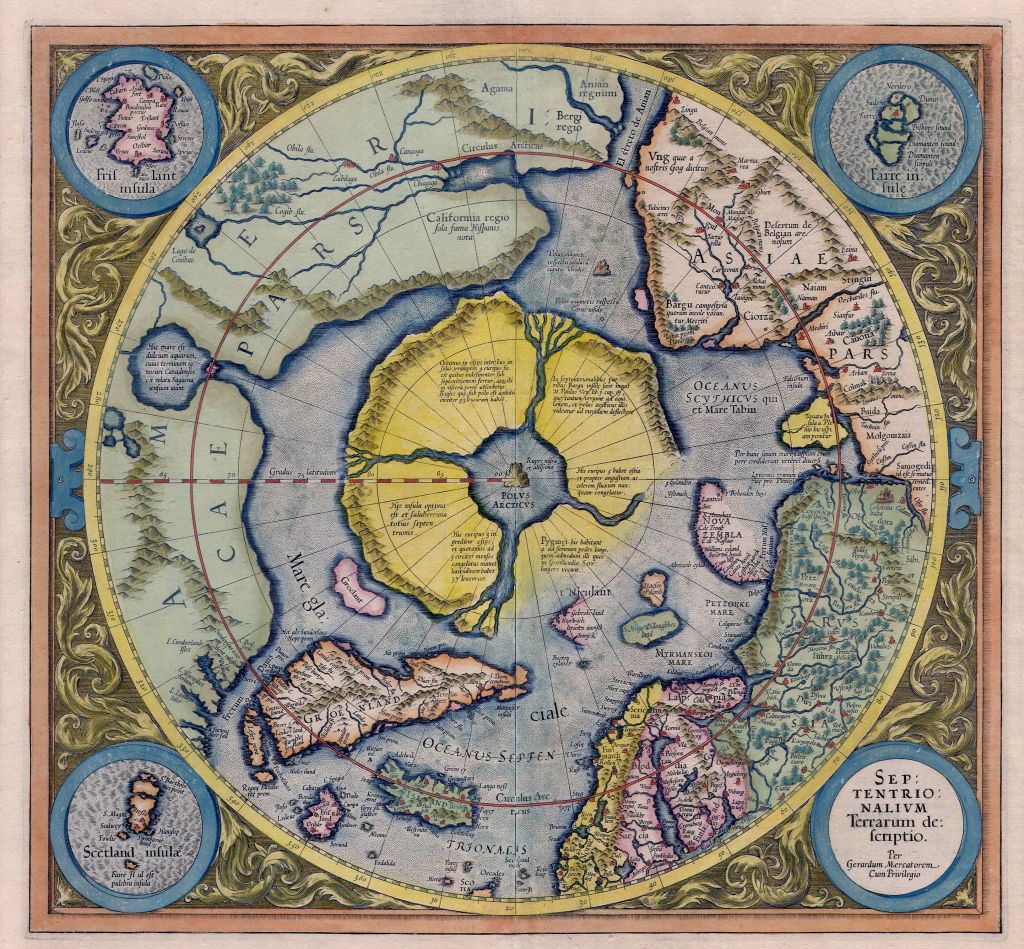 Kaart van Mercator, bron: Wikimedia