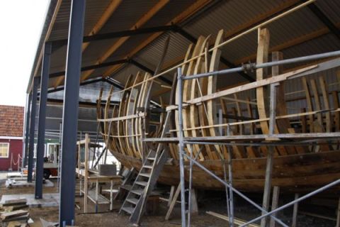 Nabouwen van het schip van Willem Barentsz