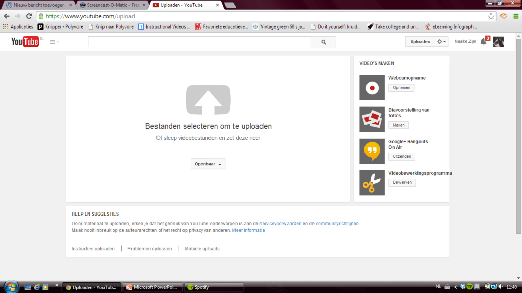 Sleep je opgeslagen filmbestand hier naar toe. 
