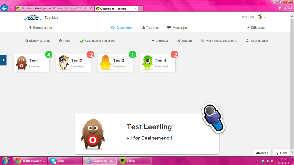Voorbeeld: Als je een leerling een plusje geeft omdat hij iets positief gedaan heeft
